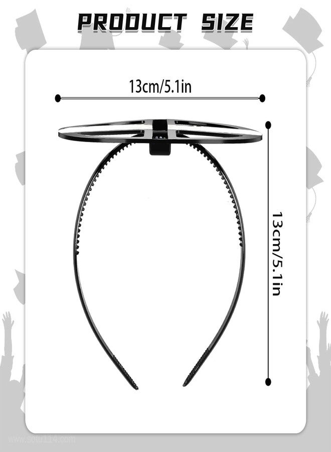 EMOOULI 1 Pcs Black Graduation Cap HeadBand, Secure Grad And Hairstyle With 4 hair clips, Not Change Hair, Grad Cap Hairband for Graduates, Students, Women(Not Including the Grad Hat) - Image 4